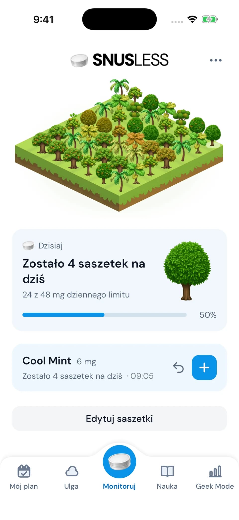 Śledź swoje saszetki nikotynowe