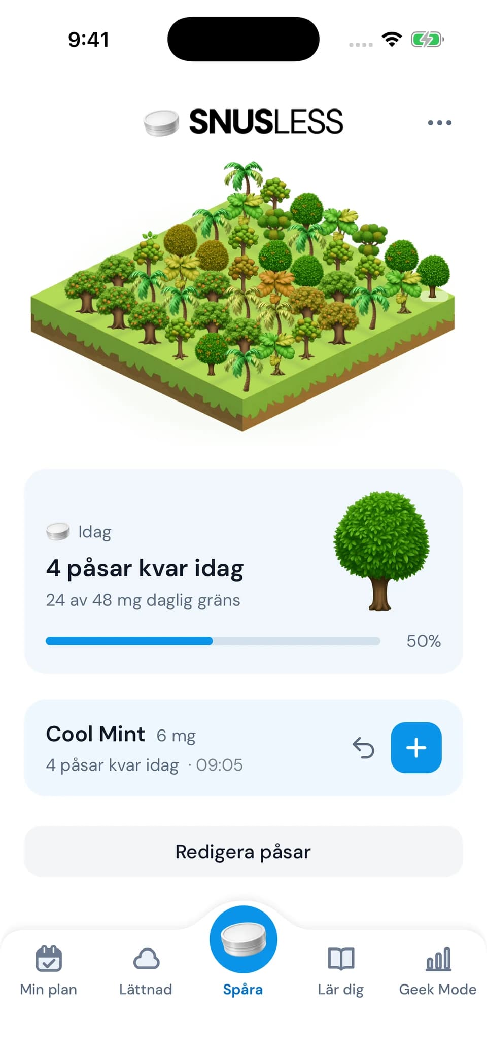 Logga dina nikotinpåsar